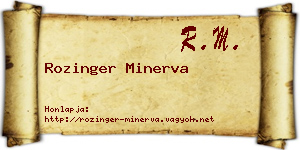 Rozinger Minerva névjegykártya